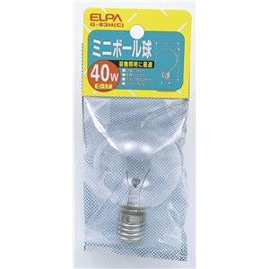 （業務用セット） ELPA ミニボール球 電球 40W E17 G50 クリア G-83H（C） 【×25セット】 - 拡大画像