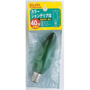 （まとめ買い） ELPA カラーシャンデリア球 電球 40W E17 グリーン G-66H（GR） 【×10セット】