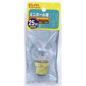 （まとめ買い） ELPA ミニボール球 電球 25W B22D G40 クリア G-8013H（C） 【×10セット】