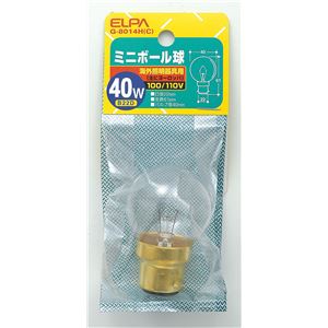 （まとめ買い） ELPA ミニボール球 電球 40W B22D G40 クリア G-8014H（C） 【×10セット】