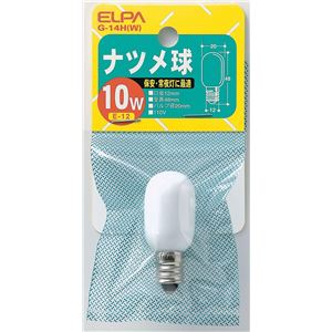 （業務用セット） ELPA ナツメ球 電球 10W E12 ホワイト G-14H（W） 【×50セット】 - 拡大画像