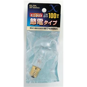 （まとめ買い） ELPA 節電ミニクリプトン球 電球 ミニクリX 100W形 E17 クリア GKP-1083WX（C） 【×10セット】