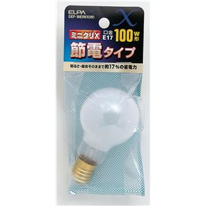 （まとめ買い） ELPA 節電ミニクリプトン球 電球 ミニクリX 100W形 E17 ホワイト GKP-1083WX（W） 【×10セット】