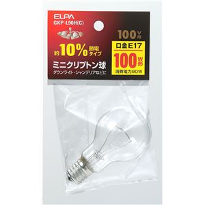 （まとめ買い） ELPA ミニクリプトン球 電球 100W形 E17 クリア GKP-L90H（C） 【×10セット】