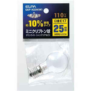 （業務用セット） ELPA ミニクリプトン球 電球 25W形 E17 ホワイト GKP-H22H（W） 【×30セット】 - 拡大画像