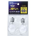 （まとめ買い） ELPA ミニクリプトン球 電球 40W形 E17 ホワイト 2個入 GKP-H36H-2P（W） 【×10セット】