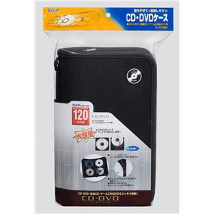 （業務用セット） ELPA CD・DVDファイル 120枚用 ブラック CDKP-120（BK） 【×5セット】 - 拡大画像