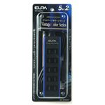 （まとめ買い） ELPA ヴィンテージカラータップ 5個口 2m インディゴブルー WBT-5020（BL） 【×5セット】