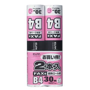 （まとめ買い） ELPA FAXロール紙 芯1インチ B4幅 30m 2本入 FXR1030-B42P 【×10セット】