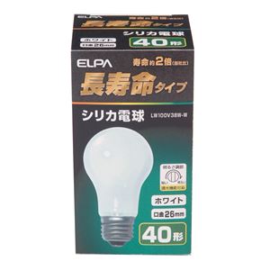 （業務用セット） ELPA 長寿命シリカ電球 40W形 E26 ホワイト LW100V38W-W 【×35セット】 - 拡大画像