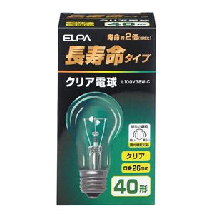 （業務用セット） ELPA 長寿命クリア電球 40W形 E26 L100V38W-C 【×35セット】