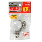 （まとめ買い） ELPA 長寿命ミニクリプトン球 電球 60W形 E17 ホワイト 2個入 GKP-542LH（W） 【×20セット】