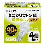 （まとめ買い） ELPA 長寿命ミニクリプトン球 電球 36W E17 クリア 4個入 EKP100V36LW（C）4P 【×5セット】