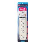 （まとめ買い） ELPA スイッチ付タップ 4個口 2m ランプなし WLS-420EB（W） 【×5セット】