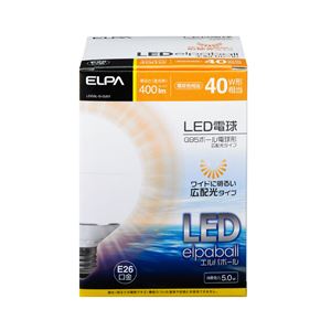 （業務用セット） ELPA LED電球 ミニボール球形 40W形 E26 G95 電球色 LDG5L-G-G201 【×2セット】 - 拡大画像