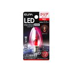 （まとめ買い） ELPA LED装飾電球 ローソク球形 E12 クリアレッド LDC1CR-G-E12-G307 【×10セット】