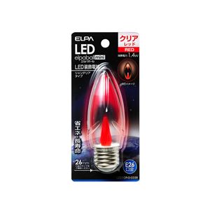 （業務用セット） ELPA LED装飾電球 シャンデリア球形 E26 クリアレッド LDC1CR-G-G338 【×5セット】