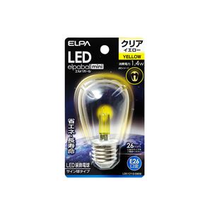 （業務用セット） ELPA LED装飾電球 サイン球形 E26 クリアイエロー LDS1CY-G-G909 【×5セット】