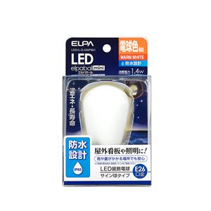 （業務用セット） ELPA 防水型LED装飾電球 サイン球形 E26 電球色 LDS1L-G-GWP901 【×5セット】 - 拡大画像