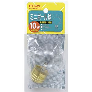 （業務用セット） ELPA ミニボール球 電球 10W E26 G50 クリア G-84H（C） 【×25セット】 - 拡大画像