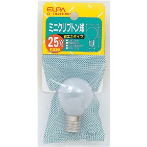 （業務用セット） ELPA ミニクリプトン球 電球 25W形 E17 ホワイト G-102H（W） 【×30セット】 - 拡大画像