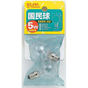 （まとめ買い） ELPA 国民球 電球 5W E12 クリア G-12H（C） 2個 【×30セット】