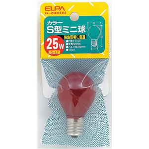 （まとめ買い） ELPA カラーS型ミニ球 電球 25W E17 レッド G-20H（R） 【×30セット】