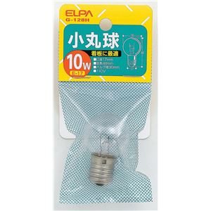 （まとめ買い） ELPA 小丸球 電球 10W E17 クリア G-128H 【×30セット】