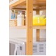 冷蔵庫ラック 木製 棚板(10段階高さ調整可)/アジャスター付き ナチュラル  - 縮小画像3