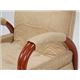 リクライニングチェア/ギア回転座椅子 【座面高26cm】 木製(籐) 肘付き ハイバック仕様  - 縮小画像2