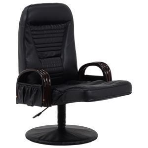 回転座椅子 11段リクライニング 座面昇降式 肘掛け/ポケット付き 黒  商品写真2