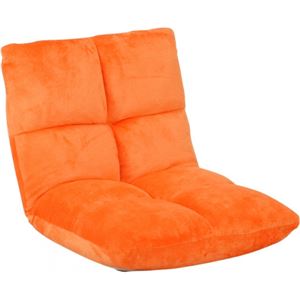 リクライニング座椅子(パーソナルチェア) 幅45cm 背部ギア式/14段階角度調整可 オレンジ  商品画像