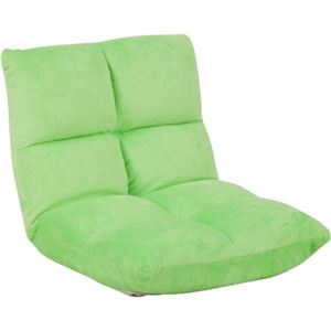 リクライニング座椅子(パーソナルチェア) 幅45cm 背部ギア式/14段階角度調整可 グリーン(緑) - 拡大画像
