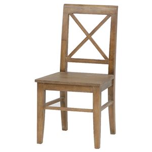 ダイニングチェア(リビングチェア/椅子)　木製　座面高43cm　シャビーシック　ブロカントシリーズ　ブラウン　 - 拡大画像