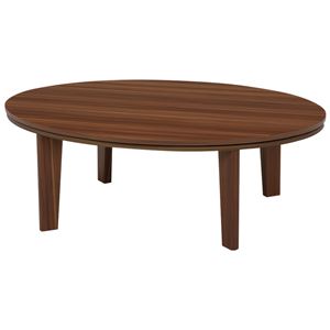カジュアルこたつテーブル 楕円形 本体 木目調 105cm 楕円 ブラウン  - 拡大画像