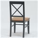 ダイニングチェア(リビングチェア/椅子)　木製　座面高43cm　シャビーシック　ブロカントシリーズ　ブラック(黒) - 縮小画像2