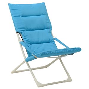 折りたたみ椅子(折りたたみチェア) スチールフレーム 幅65.5cm LC-4702TB ターコイズブルー(青) - 拡大画像
