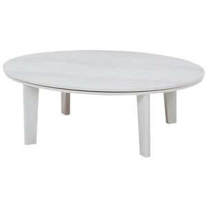 リビングこたつテーブル 本体 【楕円形】 105cm×75cm リバーシブル天板 アベル105楕円WH ホワイト(白) - 拡大画像