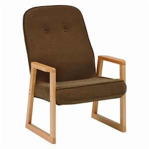 コンパクト高座椅子/パーソナルチェア 【ブラウン】 肘付き 座面高39cm  商品画像