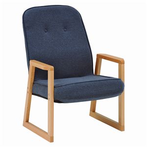 コンパクト高座椅子/パーソナルチェア 【ネイビー】 肘付き 座面高39cm  商品画像