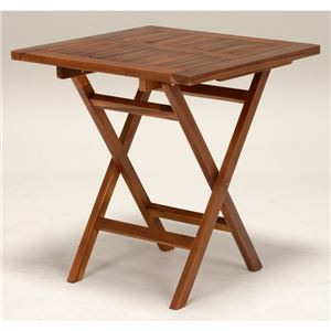 木製ガーデンテーブル/アウトドアテーブル 【正方形/幅70cm】 折りたたみ式 チーク材使用 木目調  商品画像