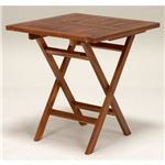 木製ガーデンテーブル/アウトドアテーブル 【正方形/幅70cm】 折りたたみ式 チーク材使用 木目調