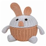 フリーラック(バスケット/小物入れ) 籐製 【うさぎ】 幅38cm×奥行25cm×高さ33cm