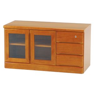 木目調テレビ台(テレビボード/ローボード) 木製 【幅90cm/26型〜40型対応】 鍵付き