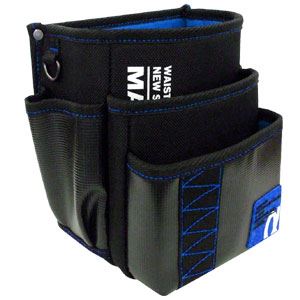 （まとめ）電工ポケット WAIST GEAR 【腰袋三段タイプ×2セット】 ブルー（青） マーベル MDP-93AB - 拡大画像