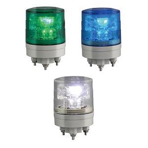 日恵製作所 LED超小型薄型回転灯 ニコミニ・スリム VL04S-024A AC／DC12～24V Ф45 制御入力有り 緑 - 拡大画像
