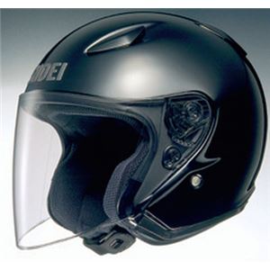 ジェットヘルメット シールド付き J-STREAM ブラック XS 【バイク用品】 - 拡大画像
