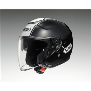 ジェットヘルメット シールド付き J-CRUISE CORSO TC-5 ブラック/ホワイト S 【バイク用品】 - 拡大画像