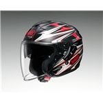 ジェットヘルメット シールド付き J-CRUISE CLEAVE TC-1 レッド/ブラック S 【バイク用品】