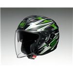 ジェットヘルメット シールド付き J-CRUISE CLEAVE TC-4 グリーン/ブラック S 【バイク用品】